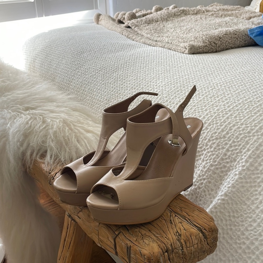 BP Tan Wedge Heels